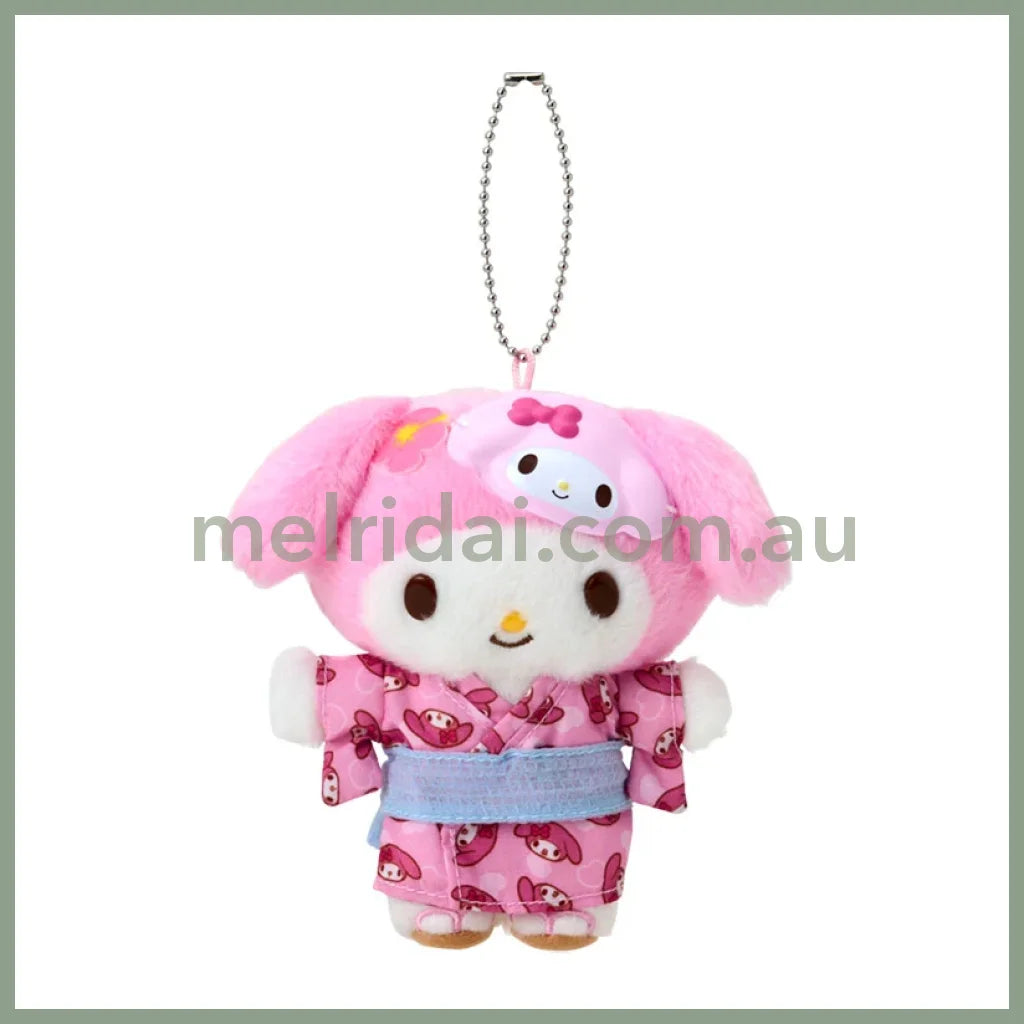 SANRIO | My Melody Mascot Holder Plush Keychain Bag Charm 10.5×6.5×14.5cm (Summer Festival Character!)