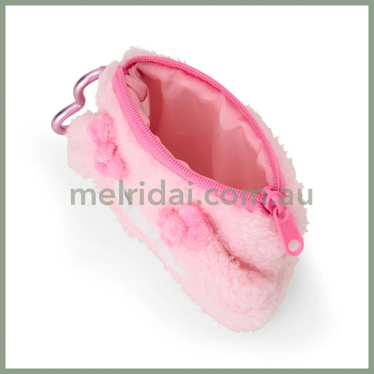 SANRIO | My Melody Mascot Mini Pouch with Carabiner 110×15×85mm (Fluffy Face)