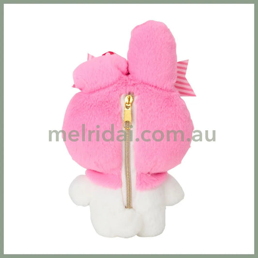 SANRIO | My Melody Mascot Plush Pouch Keychain W15 x H16.5 x D5.5 cm (My Melody 50th Anniversary & Kuromi 20th