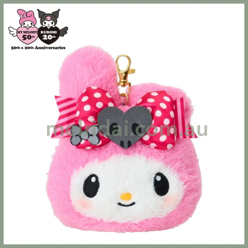 SANRIO | My Melody Pass Case W18 x H14.5 x D6 cm (My Melody 50th Anniversary & Kuromi 20th Anniversary/Black Pink Party)