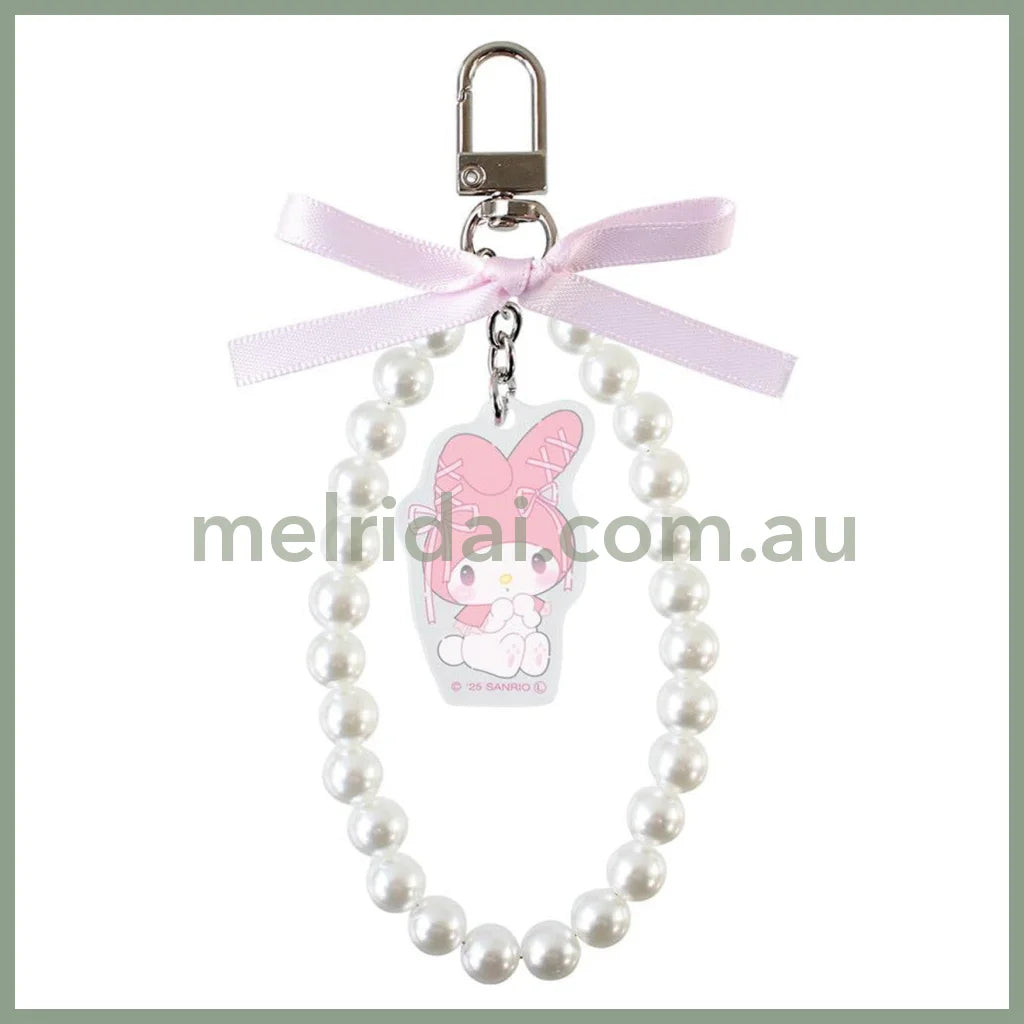SANRIO | My Melody Ribbon Pearl Keychain Phone Strap 9 x 82 x 157mm (Ballet Core)