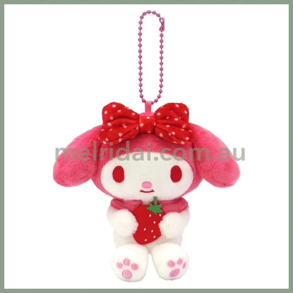 SANRIO | My Melody Strawberry Mascot Holder Plush Keychain Bag Charm 12cm (50th Collection)