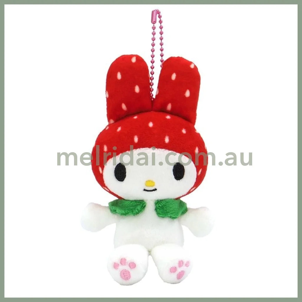 SANRIO | My Melody Strawberry Mascot Holder Plush Keychain Bag Charm 12cm (50th Collection)