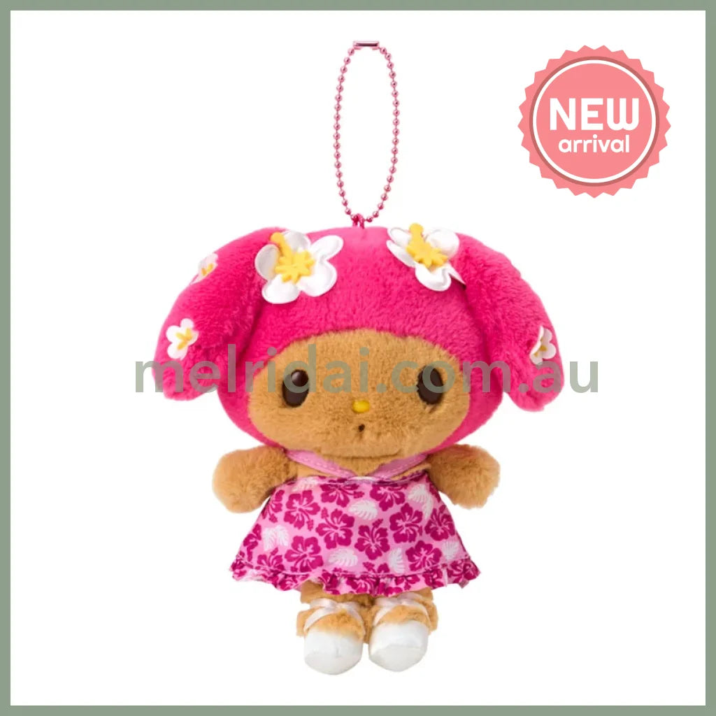 SANRIO | My Melody Tanned Mascot Holder Plush Keychain Bag Charm 14×7×17cm (Endless Summer Vacation / Coconut Vacation