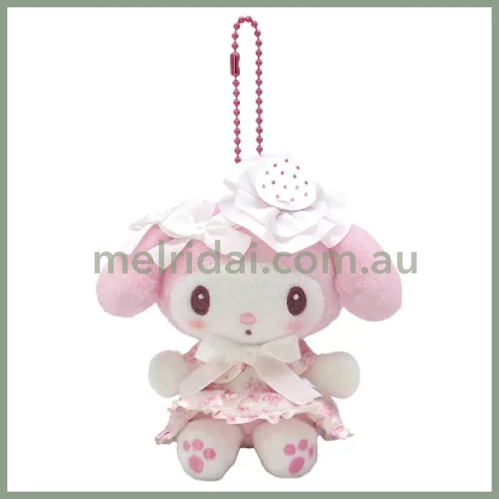 SANRIO | My Melody White Strawberry Mascot Holder Plush Keychain Bag Charm 12cm (50th Collection)