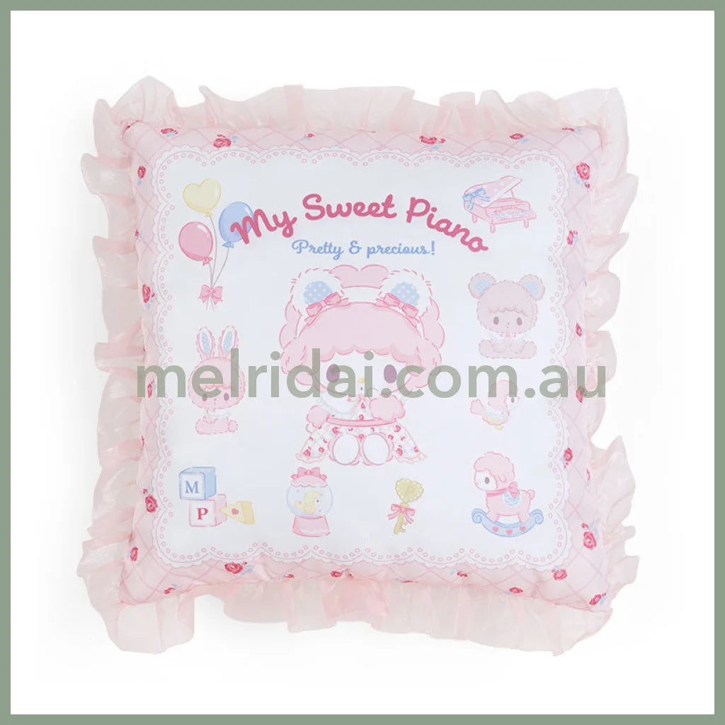 Sanrio | My Sweet Cushion 48×8×48Cm (My Little Treasure) 日本三丽鸥 花边抱枕/靠垫/正反面不同图案(小羊必爱诺生日)