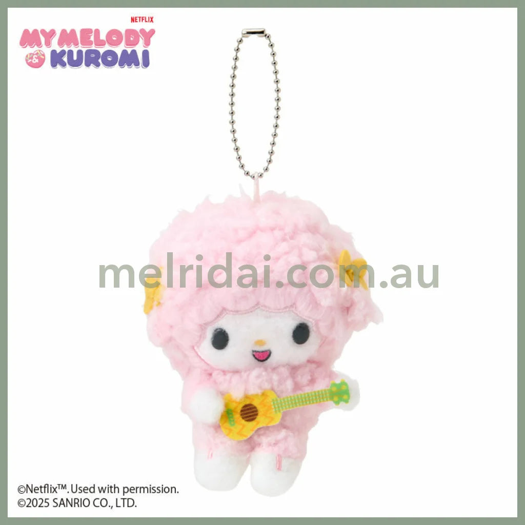 SANRIO | My Sweet Piano Guitar Plush Mascot Holder Keychain Bag Charm W8.5×D10×H6cm (Netflix My Melody & Kuromi)