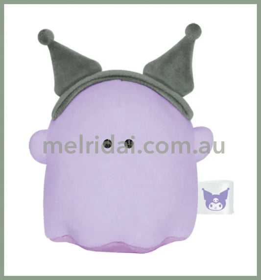 Sanrio × Obakenu | Small Plush Toy Little Ghost 135×110×85mm (Kuromi)