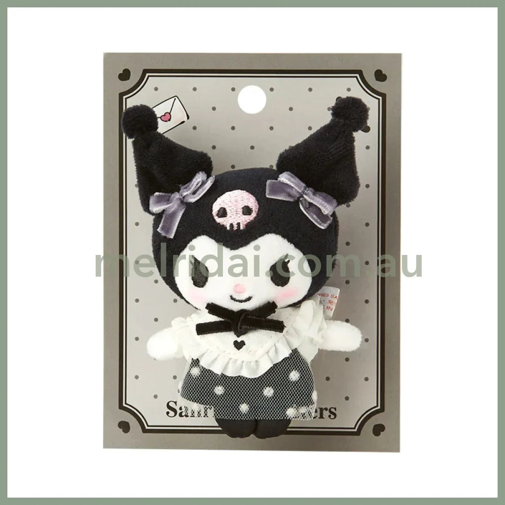 Sanrio | Plush Brooch 6 X 3 9.5 Cm (Tokimeki Sweet Party) 日本三丽鸥 毛绒玩偶胸针/别针(天鹅绒派对) 库洛米Kuromi