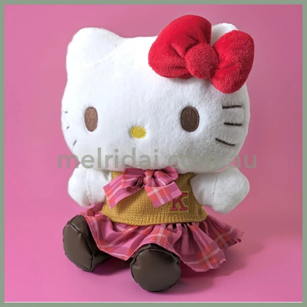 Sanrio | Plush Doll 17Cm*12Cm*27Cm (Retro Uniform) 日本三丽鸥 毛绒公仔/玩偶(怀旧制服系列) 凯蒂猫Hello Kitty
