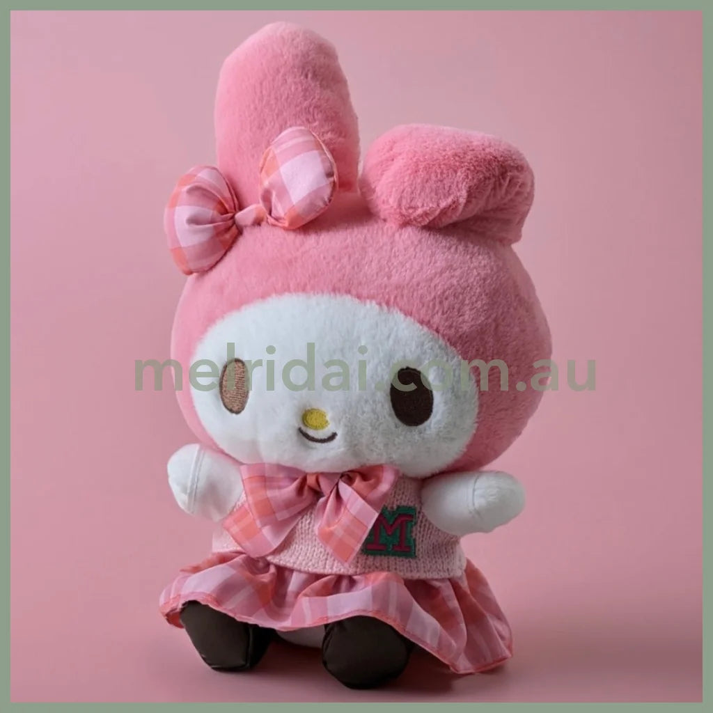 Sanrio | Plush Doll 17Cm*12Cm*27Cm (Retro Uniform) 日本三丽鸥 毛绒公仔/玩偶(怀旧制服系列) 美乐蒂My Melody