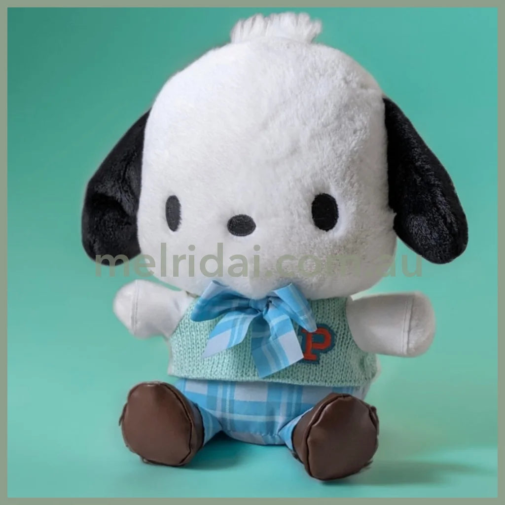 Sanrio | Plush Doll 17Cm*12Cm*27Cm (Retro Uniform) 日本三丽鸥 毛绒公仔/玩偶(怀旧制服系列) 帕恰狗Pochacco