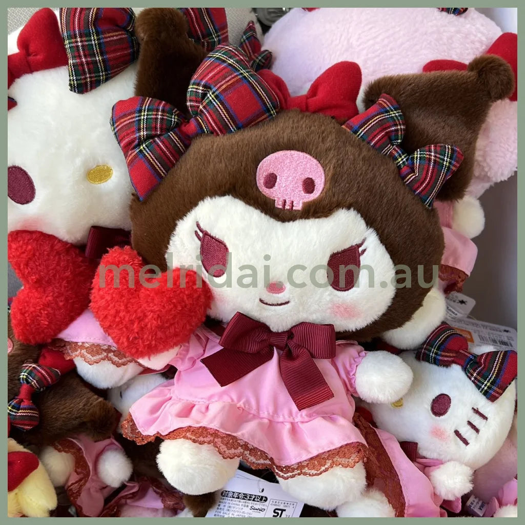 Sanrio | Plush Doll Approx.22Cm (Ribbon Love) 日本三丽鸥 毛绒玩偶公仔(蝴蝶结爱心) 库洛米Kuromi