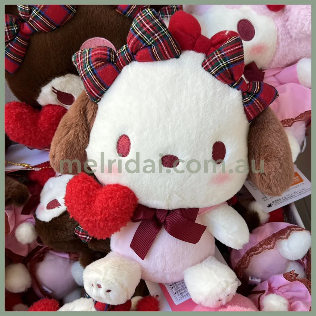 Sanrio | Plush Doll Approx.22Cm (Ribbon Love) 日本三丽鸥 毛绒玩偶公仔(蝴蝶结爱心) 帕恰狗Pochacco