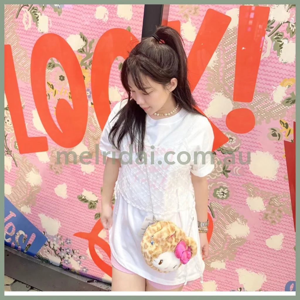 Sanrio | Plush Face-Shaped 2Way Pochette Shoulder Bag 19×6×15Cm (Gal Kuma)