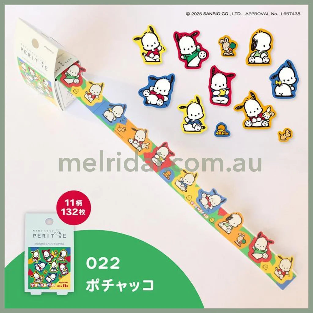 SANRIO | Pochacco Karakara Peritte Roll Sticker 28×47×78mm (8 styles x 12 each = 96 pieces)