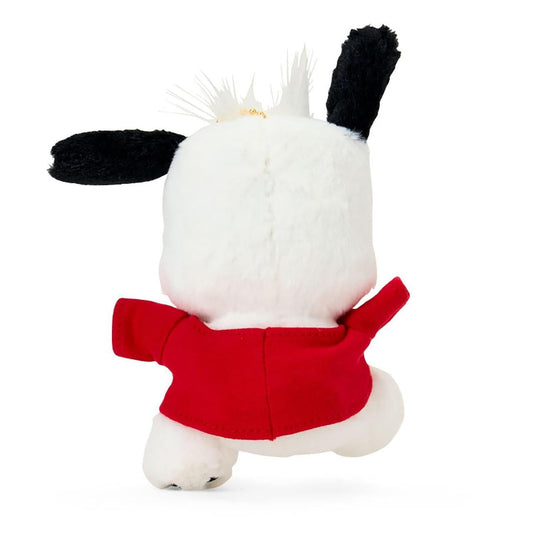 SANRIO | Pochacco Mascot Holder Plush Keychain 14×11×7cm (Outfit Change Hoodie/Dress-up Design - T-Shirt)
