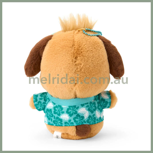 SANRIO | Pochacco Tanned Mascot Holder Plush Keychain Bag Charm 14×7×17cm (Endless Summer Vacation / Coconut Vacation