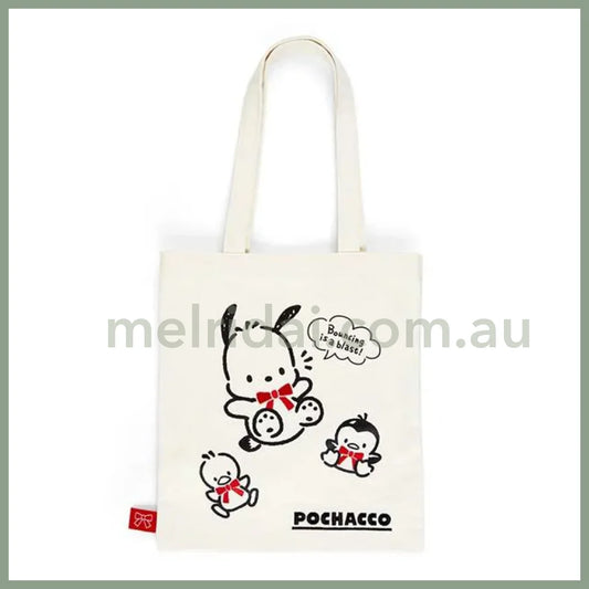 Sanrio | Pochacco Tote Bag 32×1×34.5Cm (35Th Anniversary Red Ribbon) 日本三丽鸥 帕恰狗托特包/单肩包/侧背包（三五好友系列）