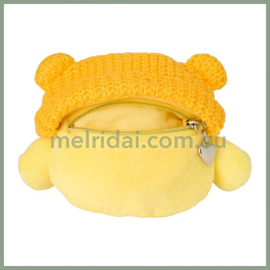 Sanrio | Pom Purin Mini Pouch Face Shape Ears Key Holder Plush Keychain W16.5×D7×H11Cm