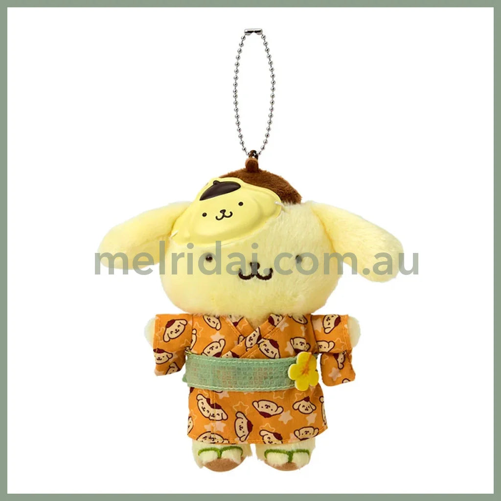 SANRIO | Pompompurin Pom Pom Purin Mascot Holder Plush Keychain Bag Charm 10.5×6.5×14.5cm (Summer Festival Character!)