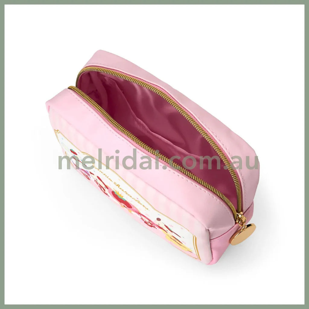 SANRIO | Pouch with Zipper 22.3 x 18.1 x 6.6cm (Strawberry News 50th Anniversary)