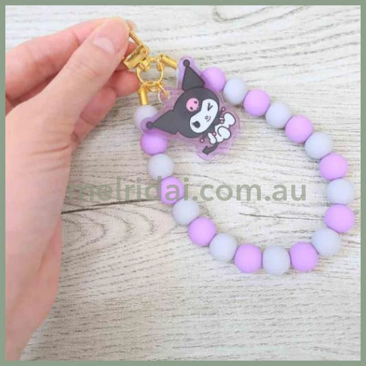 SANRIO | Rubber Beads Strap Phone Strap 10 x 85 x 237mm (Kuromi)