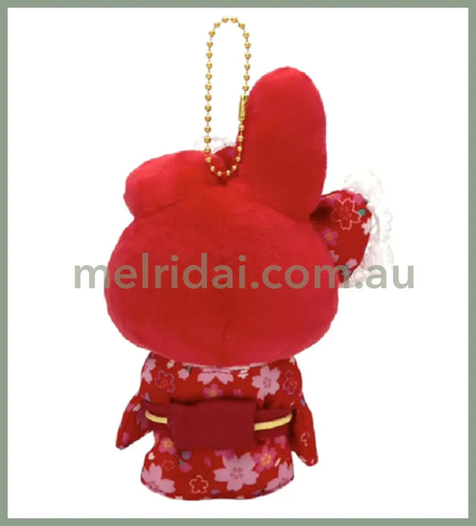 Sanrio | Sakura Kimono My Melody 15 X 9 6Cm 日本三丽鸥 美乐蒂玩偶挂件/包挂/钥匙链(樱花和服)