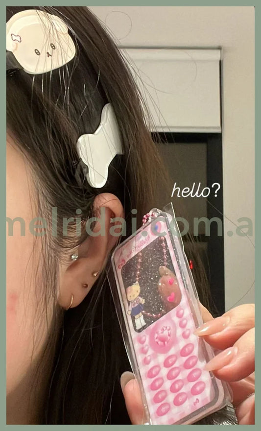 SANRIO | Secret Hello Kitty Trading Natukashi Flip Phone Keychain with Stickers Blind Box H100×W40×D3mm