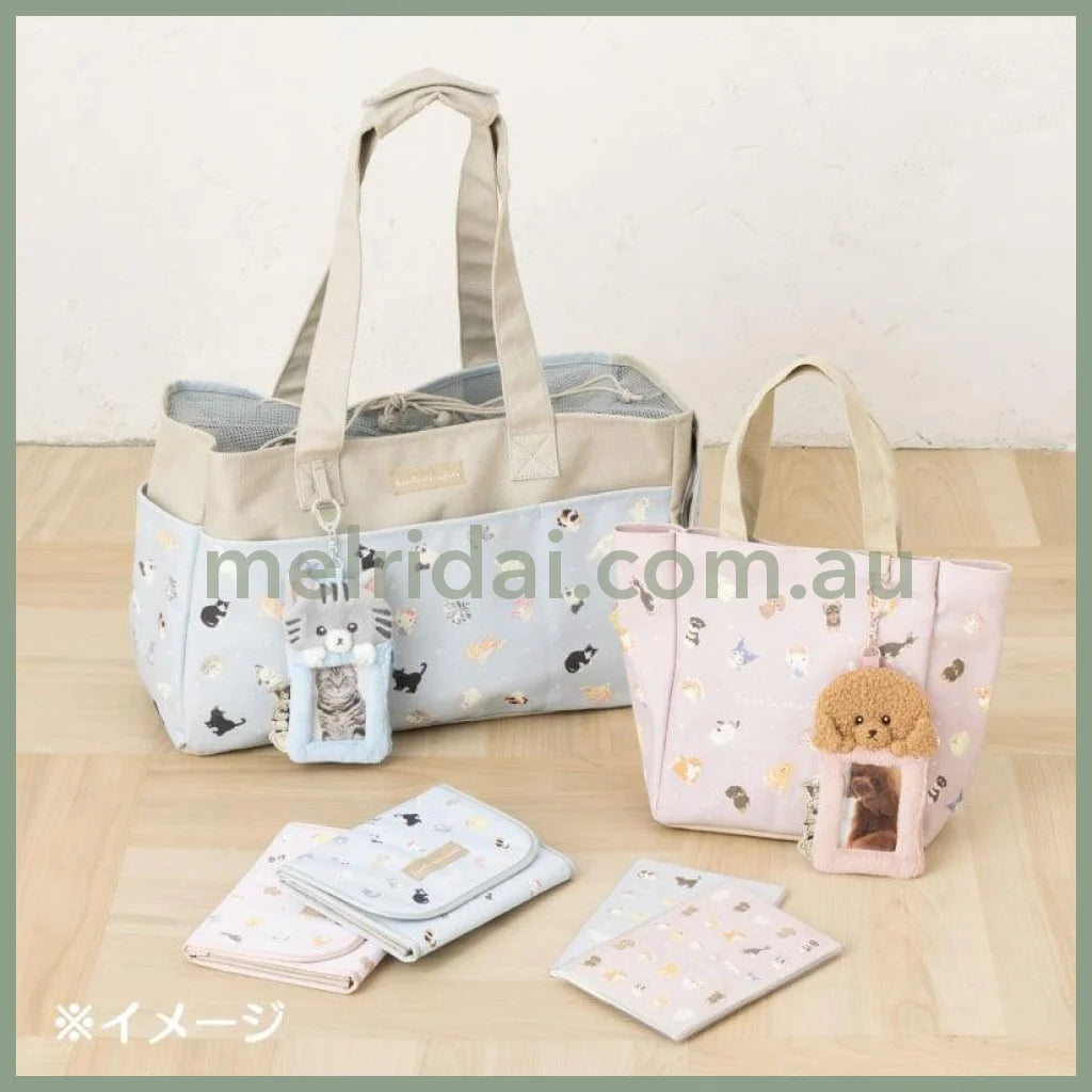 SANRIO | Shiba Inu Fluffy Card Holder & Tissue Pouch Keychain 9.2×6.6cm (Always Together My Pet)