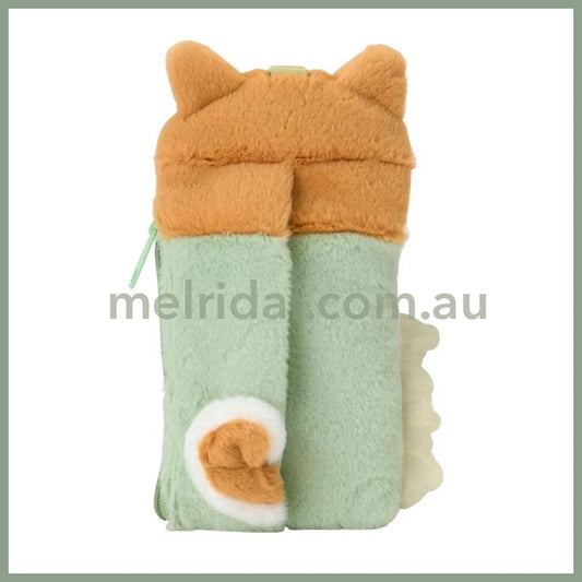 SANRIO | Shiba Inu Fluffy Card Holder & Tissue Pouch Keychain 9.2×6.6cm (Always Together My Pet)