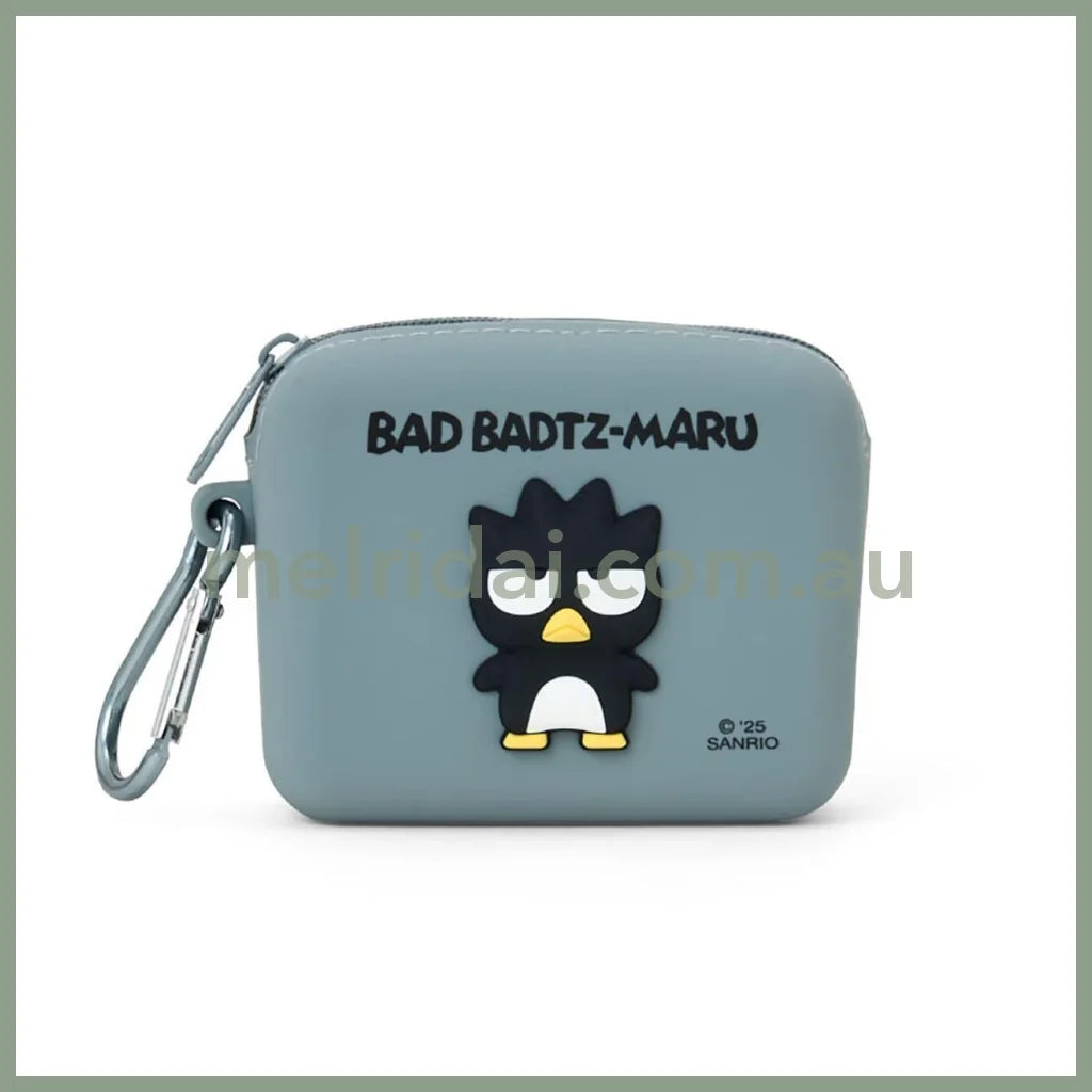 SANRIO | Silicone Material Mini Pouch Accessory Case Cosmetic Pouch Coin Purse 9.1 x 7.4 x 3.2cm (Badtz-Maru)