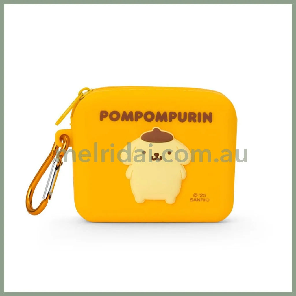 SANRIO | Silicone Material Mini Pouch Accessory Case Cosmetic Pouch Coin Purse 9.1 x 7.4 x 3.2cm (PomPomPurin)
