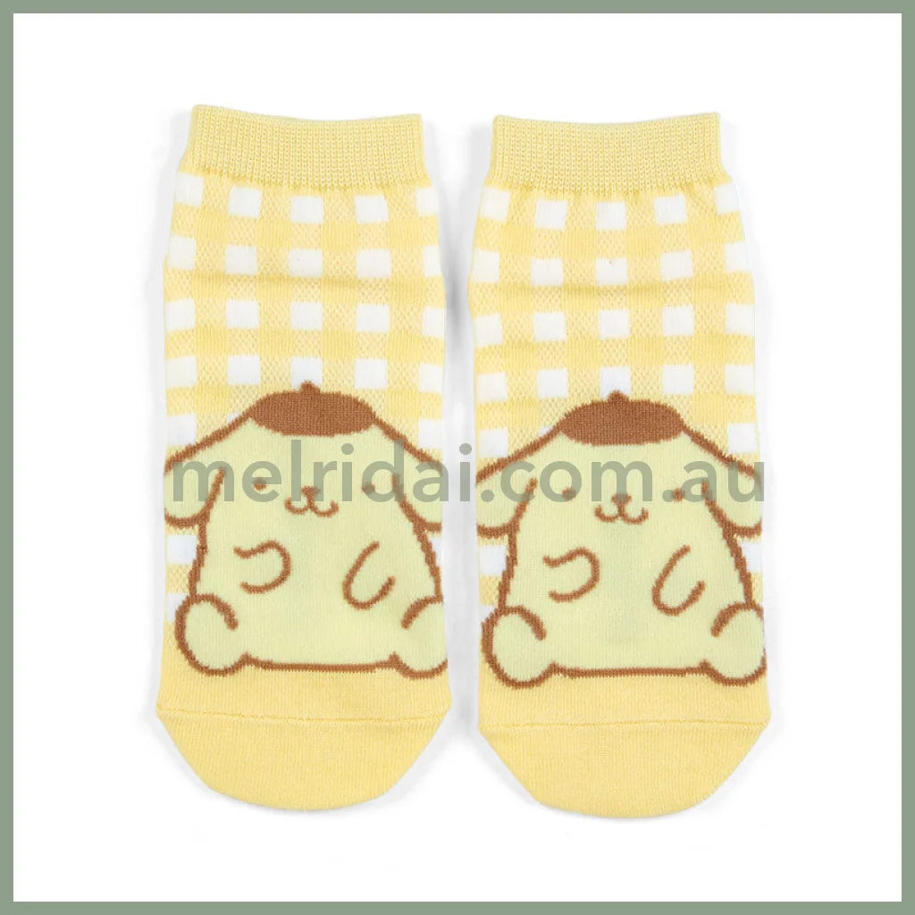 Sanrio | Socks 23 - 25Cm 日本三丽鸥 女款短袜 格纹 布丁狗Pom Pom Purin