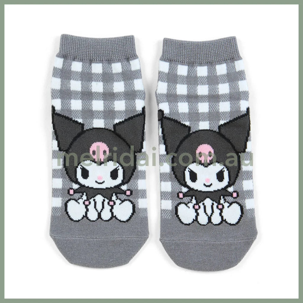 Sanrio | Socks 23 - 25Cm 日本三丽鸥 女款短袜 格纹 库洛米Kuromi