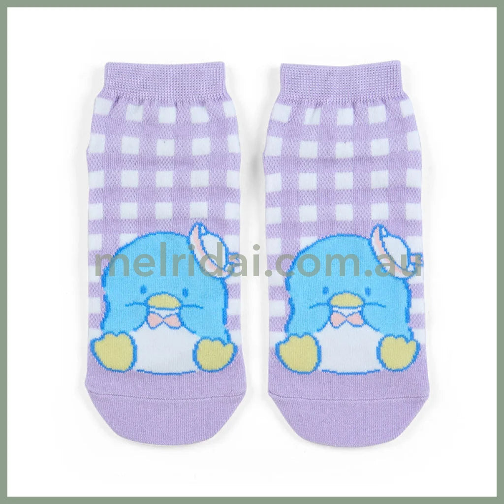 Sanrio | Socks 23 - 25Cm 日本三丽鸥 女款短袜 格纹 山姆企鹅 Tuxedosam