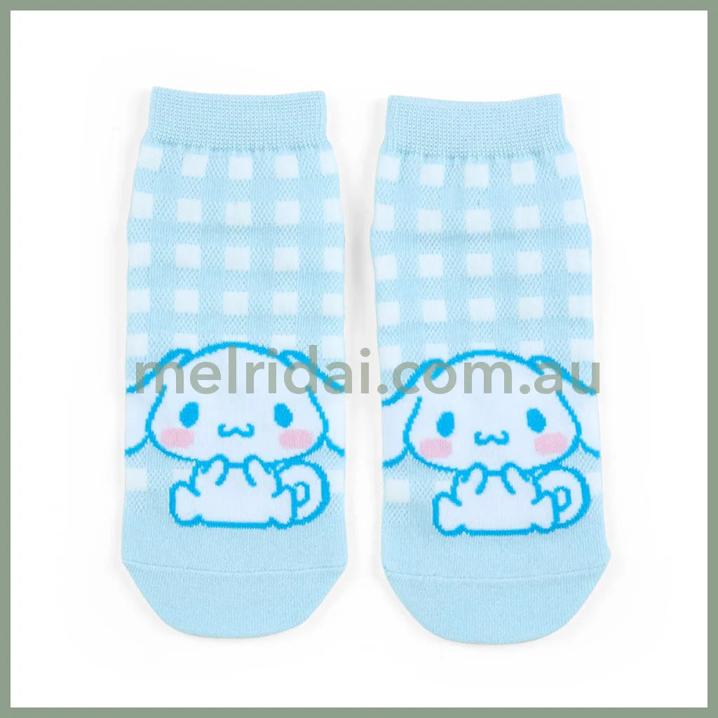 Sanrio | Socks 23 - 25Cm 日本三丽鸥 女款短袜 格纹 玉桂狗Cinnamoroll