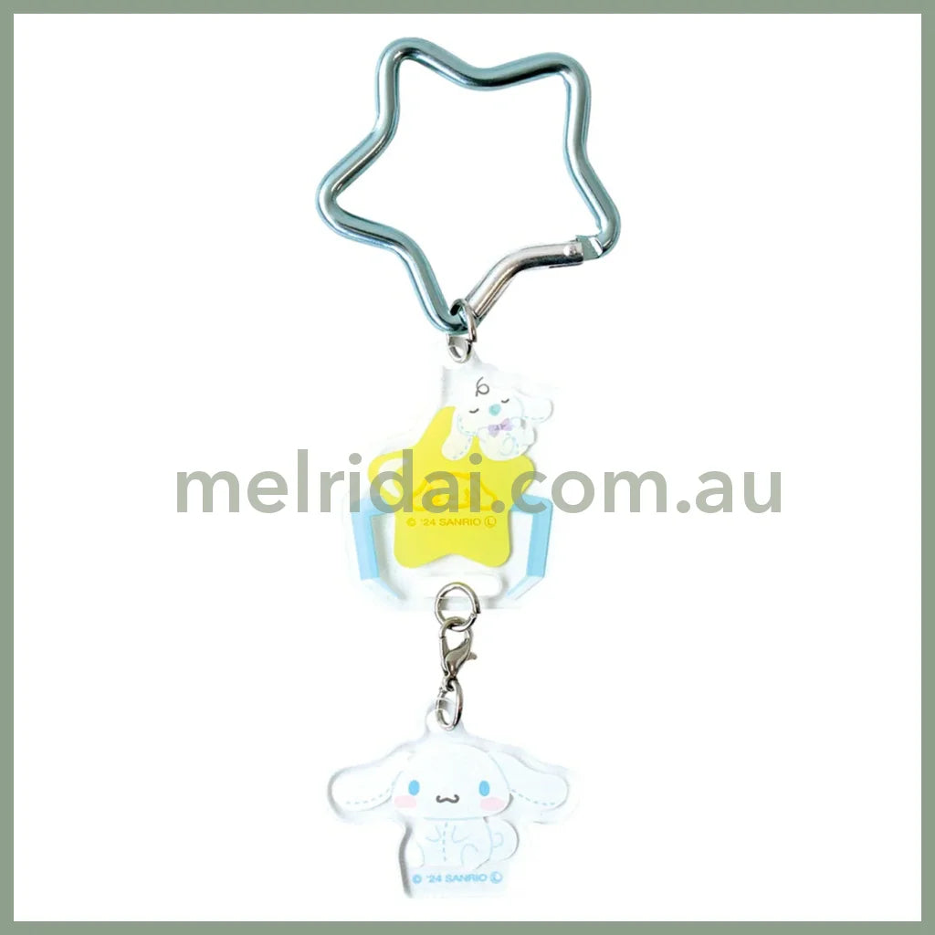 SANRIO | Swinging Acrylic Keychain with Star Carabiner 41×47×3mm (Cinnamoroll)