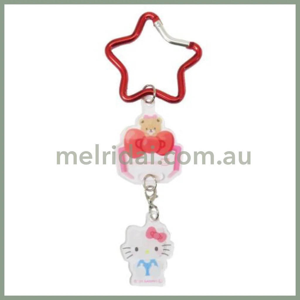 SANRIO | Swinging Acrylic Keychain with Star Carabiner 41×47×3mm (Hello Kitty)