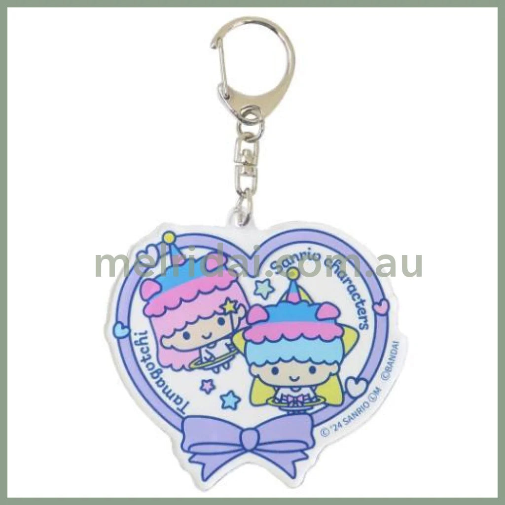 Sanrio × Tamagotchi | Acrylic Keychain 74×73×3mm (Little Twin Stars Heart)