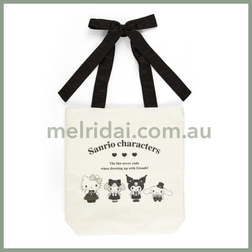 Sanrio | Tote Bag 38×8×40Cm (Tokimeki Sweet Party) 日本三丽鸥 丝绒蝴蝶结造型托特包/单肩包(天鹅绒派对)