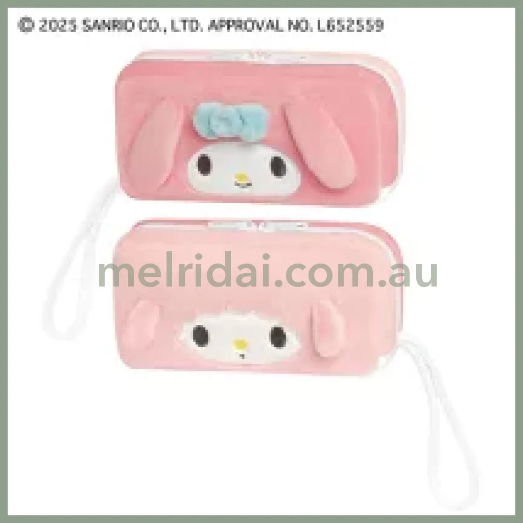 SANRIO | Twin Fluffy Plush Pen Case 19×10×5cm (My Melody & My Sweet Piano)