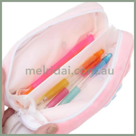 SANRIO | Twin Fluffy Plush Pen Case 19×10×5cm (My Melody & My Sweet Piano)