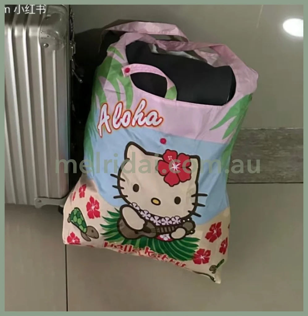 Sanrio | Ukulele Foldable Eco Bag Set 夏威夷 黑皮系列 凯蒂猫 限定购物袋套装/组合 子母托特包