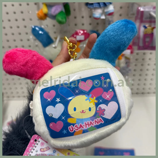 SANRIO | Usahana Face-shaped Pouch Plush Pass Case with Reel