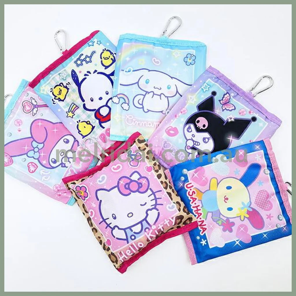 SANRIO | Usahana Foldable Tote Bag With Pouch Carabiner (Heart pounding Memories Heisei Retro)