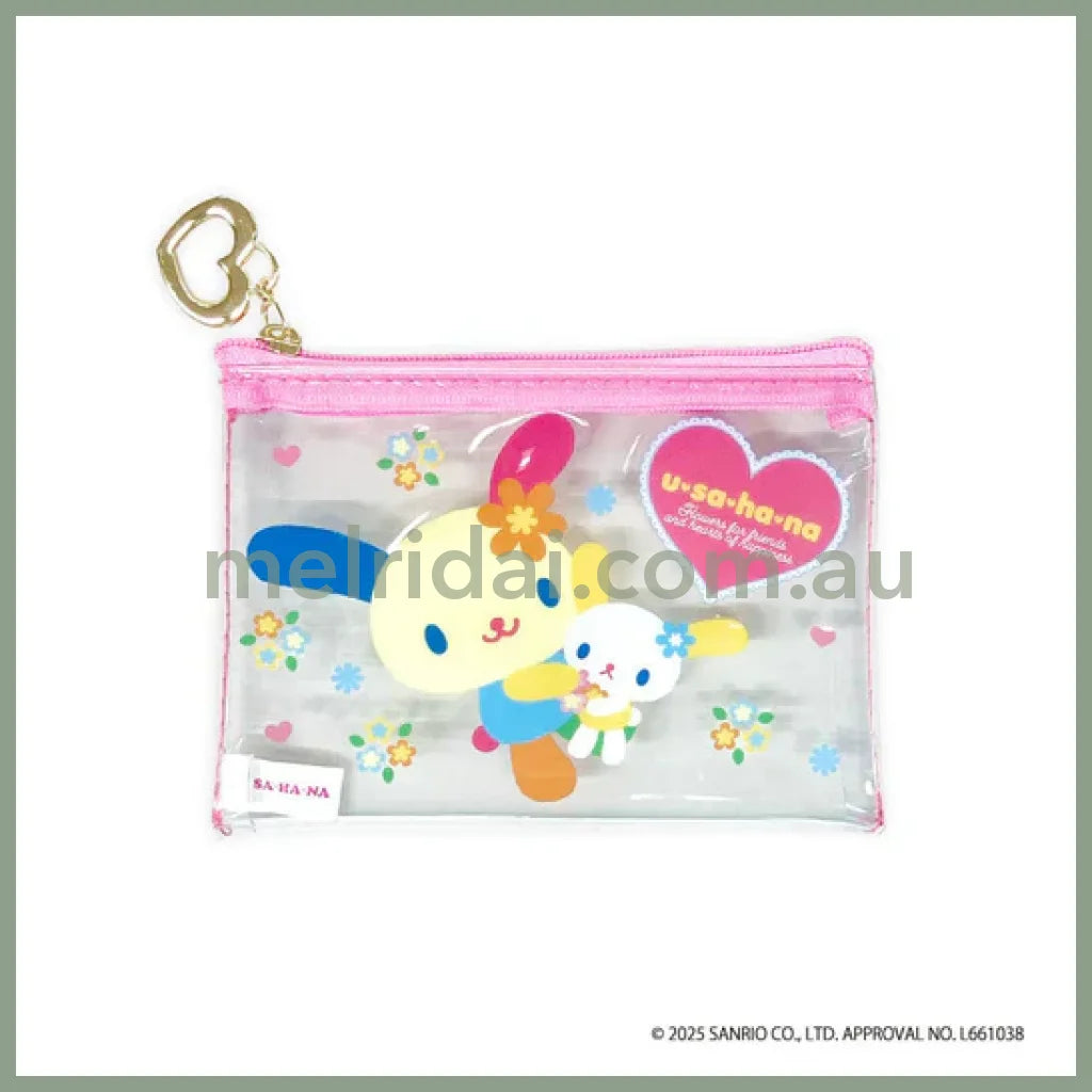 SANRIO | Usahana Mini Clear Pouch 90x120x8mm (Pink)