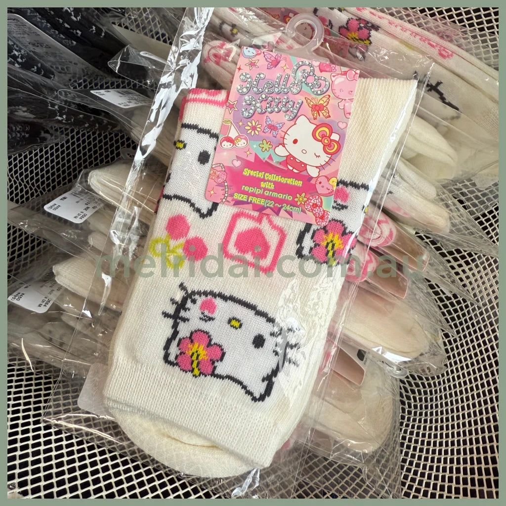 SANRIO x 10C REPIPI | Hello Kitty Socks Free Size 22-24cm (White)
