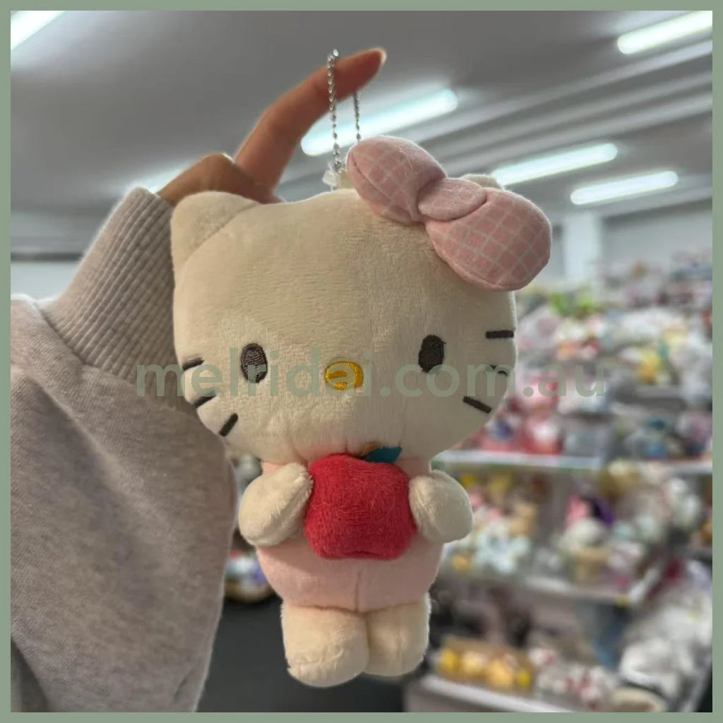 SANRIO x Avail | Hello Kitty 50th Anniversary Mascot Holder Plush Keychain 14 x 12cm (Apple)