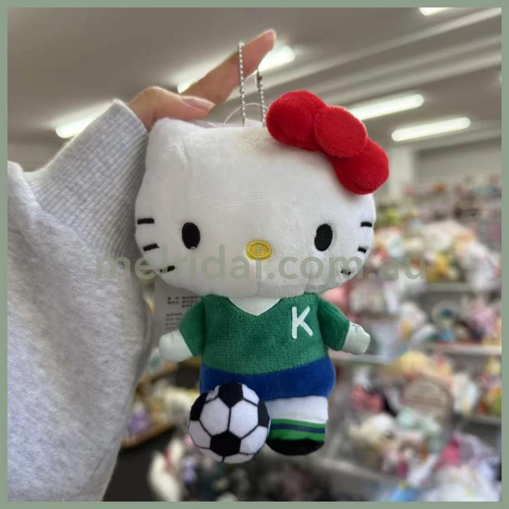 SANRIO x Avail | Hello Kitty 50th Anniversary Mascot Holder Plush Keychain 14 x 12cm (Football)